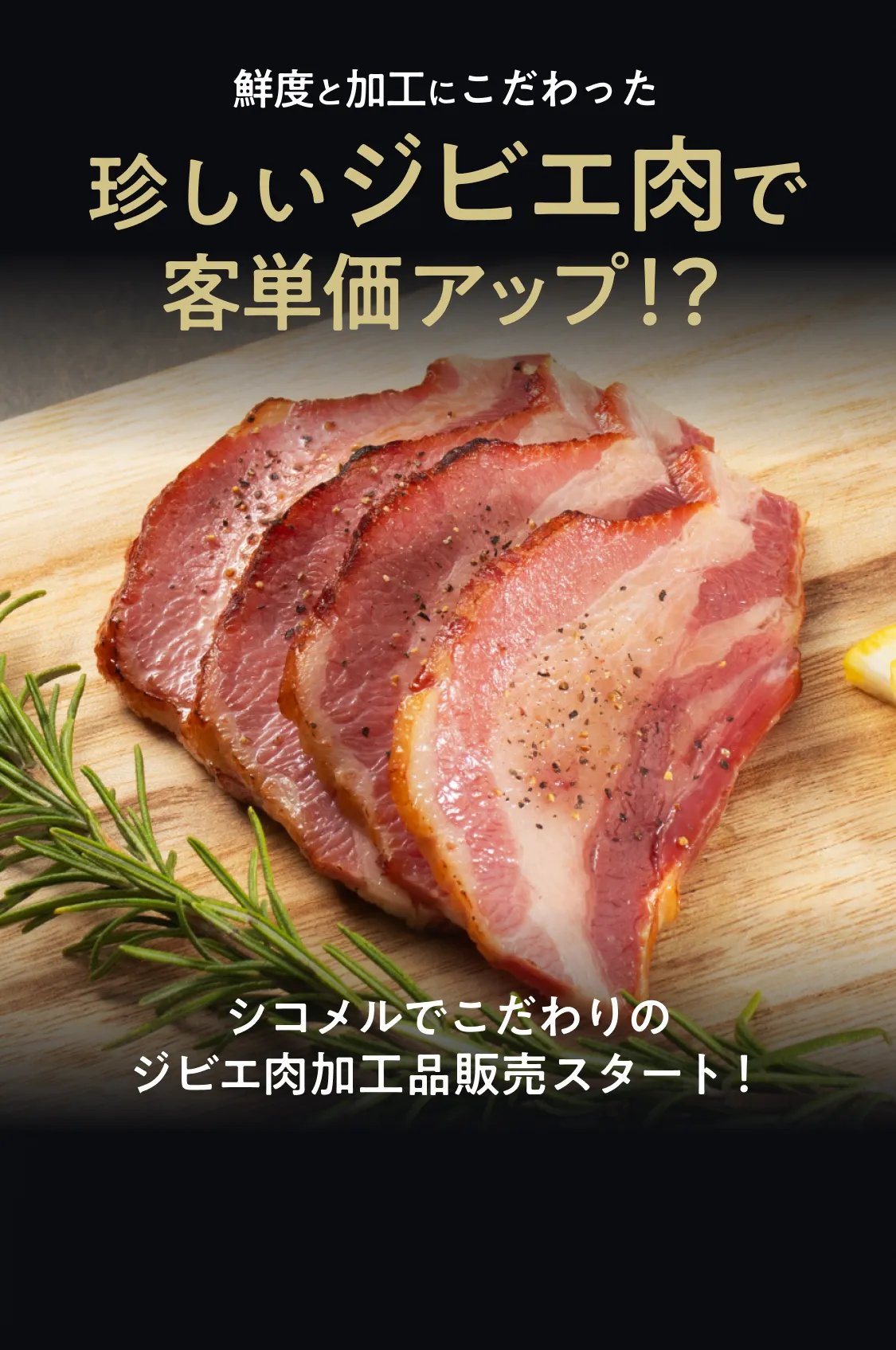 珍しいジビエ肉で客単価アップ シコメルでこだわりのジビエ肉加工品販売スタート