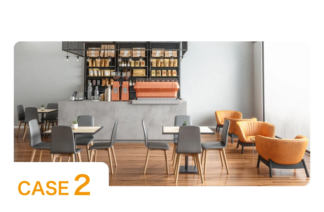 個人経営のカフェ